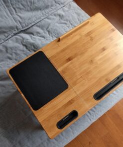 Sofia + Sam Multi Tasking Lap Desk with Adjustable Tilt Surface | Mouse Pad | Fits Laptops Up to 15" | Tablets Up to 9.6" | Smart Phones Up to 3.5" | Natural | | Computer Lap Tray 37 81vrITsbppL