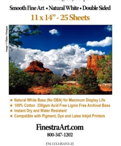 Alternative view of 11" X 14" Smooth Fine Art Museum Natural White Double Sided - 25 Sheets