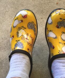 Sloggers Waterproof Garden Shoe for Women – Outdoor Slip-On Rain and Garden Clogs with Premium Comfort Support Insole 8 Chickens Daffodil Yellow 30 81vsEyhjtLL