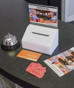 Acrylic Heavy Duty Donation/Ballot Box with Lock and Sign Holder Black 1 Pack 11 81vsnu34KKL