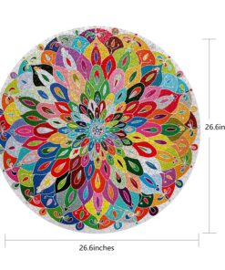 Alternative view of Bgraamiens Puzzle-Blooming Color-1000 Pieces Gradient Puzzle Color Challenge Blue Board Round Jigsaw Puzzles