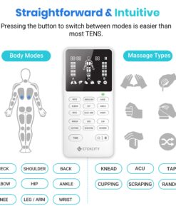 Etekcity TENS Unit Muscle Stimulator Machine with Replacement Pads for Pain Relief Multi-Modes, FSA HSA Approved Products, FDA Cleared 4 Channels Rechargeable Electric Pulse Massager 20 81w0Nme MPL