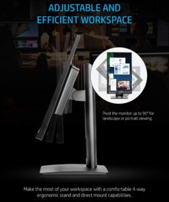 HP VH240a 23.8-Inch Full HD 1080p IPS LED Monitor with Built-In Speakers and VESA Mounting, Rotating Portrait & Landscape, Tilt, and HDMI & VGA Ports (1KL30AA) - Black 29 81w0srypPxL