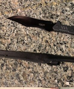 MTech USA – Fixed Blade Knife – Black Stainless Steel Blade with Black Carved G10 Handle, Full Tang, Includes 1680D Nylon Sheath - Hunting, Camping, Survival, Tactical, EDC – MT-20-39 52 81w1AmCkWqL