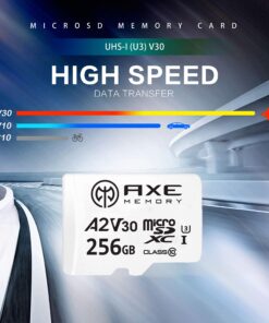 Alternative view of AXE MEMORY 256GB Micro SD Card 4K Ultra Full HD Video Premium Speed MicroSDXC Up to 100MB/S A2 V30 UHS-I U3, with SD Adapter MicroSD with SD Adapter, A2 Premium, White 256 GB