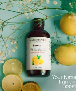 MAJESTIC PURE Lemon Essential Oil, Premium Grade, Pure and Natural Premium Quality Oil, 4 fl oz 4 Fl Oz (Pack of 1) 30 81w30Z5nS6L