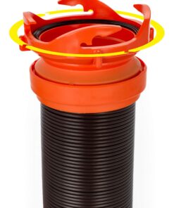 Camco 20' (39741) RhinoFLEX 20-Foot RV Sewer Hose Kit, Swivel Transparent Elbow with 4-in-1 Dump Station Fitting-Storage Caps Included , Black , Brown 20ft Sewer Hose Kit Standard Packaging 10 81w4QoH1L8L 1