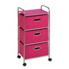 Honey-Can-Do 3 Drawer Rolling Cart - Pink CRT-02348 Pink, 11.5 in L x 16.125 in W x 35.5 in H (29.2 cm L x 41 cm W x 90.2 cm H) 21 81w54ntG42L