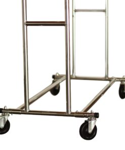 DecoBros Supreme Commercial Grade Double Rail Garment Rolling Rack, Chrome Finish 17 81w64C M7oL