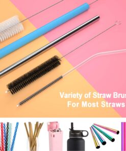 15Pcs Food Grade Multipurpose Bottle Brushes for Cleaning,Cleaner Brush,Include Straw Brush|Bottle Brush|Blind Duster|Pipe Cleaner,Small,Long,Soft,Stiff Kit for Baby Bottle,Nipple,Tube,Jar,Bird Feeder Multicolor 14 81w69J7UhRL
