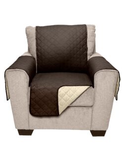 Furhaven Water-Resistant & Reversible Chair Cover Protector for Dogs, Cats, & Children - Two-Tone Pinsonic Quilted Living Room Furniture Cover - Espresso/Clay, Chair Reversible Two Tone Espresso & Clay 15 81w782IhOyS 1