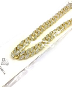 Shiny Jewelers USA Mens Iced Out Hip Hop Gold tone CZ Miami Cuban Link Chain Choker Necklace 18" 14 81w7ZZtsCHL