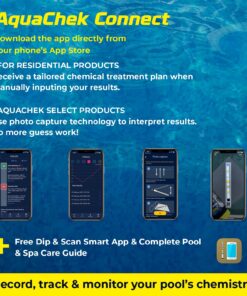 AquaChek 7-Way Pool and Spa Test Strips - Silver Pool Test Strips For pH, Total Chlorine, Free Chlorine, Bromine, Alkalinity, Total Hardness, and Cyanuric Acid - Water Quality Testing Kit (100 Strips) 1-Pack test strip 31 81w9J11i0L