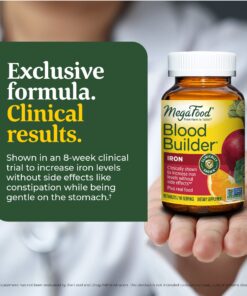 MegaFood Blood Builder - Iron Supplement Clinically Shown to Increase Iron Levels without Side Effects - Iron Supplement for Women with Vitamin C, Vitamin B12 and Folic Acid - Vegan - 90 Tabs 90 Count (Pack of 1) Standard Packaging 26 81wCBiyFzdL