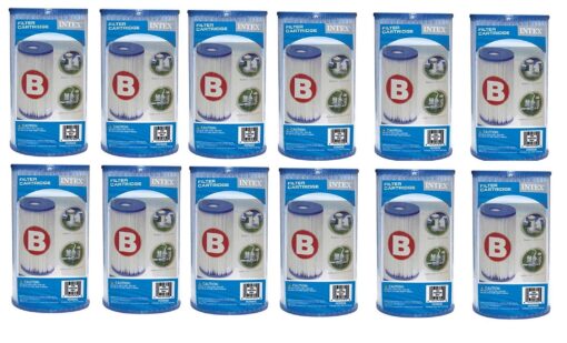 Intex Pool Easy Set Type B Replacement Filter Pump Cartridge (12 Pack) | 29005E 12 Pack