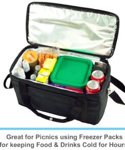 Picnic at Ascot 42 Can Capacity Semi Rigid Collapsible Leakproof Cooler- Designed & Quality Approved in the USA Pack of 1 Black 12 81wEoT8BkhL