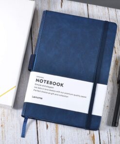 Thick Classic Notebook with Pen Loop - A5 College Ruled Hardcover Writing Notebook with Pocket + Page Dividers Gifts, Banded, Large, 180 Pages, 8.4 x 5.7 in blue 30 81wGr1e2aXL