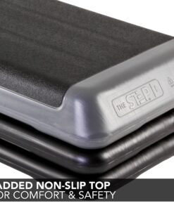 The Step Original Aerobic Platform, Health Club Size Steppers for Exercise with risers for adjustable Home Workout, stair stepper for exercise and home gym 4 Risers Grey 35 81wGxV7UHTL