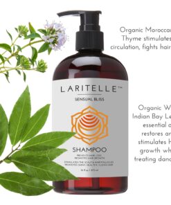 Laritelle Organic Shampoo 17.5 oz. Argan Oil, Rosemary, Palmarosa. Promotes Hair Growth, Prevents Hair Loss. GF Shampoo 17.5 Ounce Sensual Bliss 13 81wJ8RQsdL