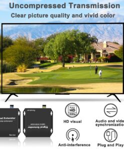 LornCeng HDMI Extender Over Fiber Optic HDMI Extension Balun Adapter 1080P@60Hz Full HD Uncompressed Transmission up to 20km Over Singlemode Fiber, Support All System 18 81wK1156F4L