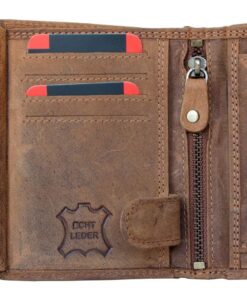 Men's Natural Genuine Leather Wallet with Metal Chain with Shark 9 81wKZrbpgL