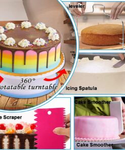 Cake Decorating Kits 567 PCS Baking Set with Springform Pans Set, Rotating Turntable, Decorating Tools, Cake Baking Supplies for Beginners and Cake Lovers 31 81wM8n8XQaL