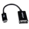 StarTech.com 5in Micro USB to USB OTG Host Adapter - Micro USB Male to USB A Female On-The-GO Host Cable Adapter (UUSBOTG) 1 Count (Pack of 1) Black 30 81wNO4Dy3FL