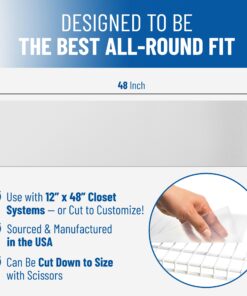 Closet Shelf Liner, Wire Shelf Liners for Closets and Pantry (Set of 4) 12 x 48 inch - Plastic Closet Liners 12x48 Clear 21 81wNgTl3HdL
