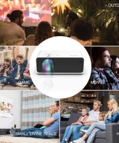 Movie Projector, SMONET 1080P HD Projector 7500L Home Projector Video TV Projector Mini Portable LED Projector Outdoor Indoor Wall Compatibale with TV Stick Laptops PC PS5 HDMI USB A-White 33 81wNul HZDL