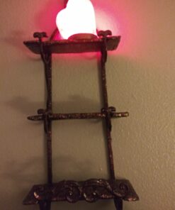 Himalayan Glow 944AC-1 Multicolor, Pink Night Light, Hand Crafted Need Wooden Base, USB Plug & Adapter, Salt Lamp Bulb, 4-5 LBS, Choice Heart Salt Lamp 33 81wOfA34HgL 1