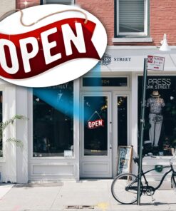 Alternative view of Bigtime Signs Open Closed Sign For Business Door - PVC 6.25" x 11.5" Reversible Double Sided with Rope for Hanging - Red Background Open Signs For Business Decor | Waving Banner Style Door Mount Sign