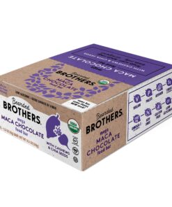 Bearded Brothers Organic Vegan Energy Bars - Gluten & Soy Free, Paleo, Whole 30 | Non GMO, Low Glycemic, High Protein, Fiber | 12pk Maca Chocolate 12 Count (Pack of 1) 14 81wR2LXbusL