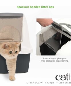 Alternative view of Catit Airsift Jumbo Hooded Cat Litter Pan, Warm Gray - Privacy and Easy Access for Cleaning - Ideal for Larger Cat Breeds or Multiple Cat Households
