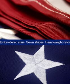 Alternative view of VSVO US American Flag 4x6 Ft - Heavy Duty 300D Oxford Nylon Embroidered US Flags, Embroidered Stars, Sewn Stripes, Indoor/Outdoor, Vibrant Colors, Brass Grommets USA