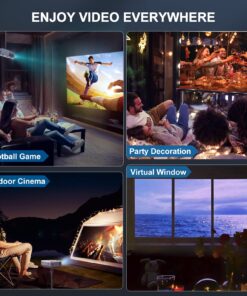 Projector with WiFi and Bluetooth, 5G WiFi Native 1080P 10000L 4K Supported, FUDONI Portable Outdoor Projector with Screen for Home Theater, Compatible with HDMI/USB/PC/TV Box/iOS and Android Phone 23 81wSO3FuWkL