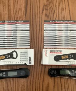 Waterproof Instant Read Digital Meat Thermometer for Cooking and Grilling, Food Thermometer with Backlight, Magnet, Calibration, and Foldable Probe, Bottle Cap Opener for Kitchen Gadgets, BBQ, Grill 34 81wTMSxRoJL