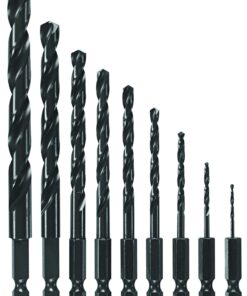 BOSCH BL9IM 9-Piece Assorted Set Black Oxide Metal Drill Bits Impact Tough with Impact-Rated Hex Shank for Applications in Steel, Copper, Aluminum, Brass, Oak, MDF, Pine, PVC and More 11 81wVqFlAkzL