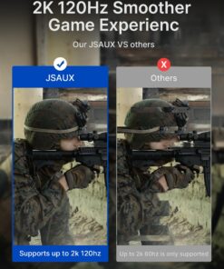 JSAUX 4K DisplayPort to HDMI Cable Adapter 10FT, DP to HDMI Male Video UHD 1440P/2K@120Hz,4K@30 Nylon DP to HDTV Uni-Directional Cord for Dell, Projector, Desktop, AMD, NVIDIA, Lenovo, HP, ThinkPad Grey 1 14 81wWTgCK26L