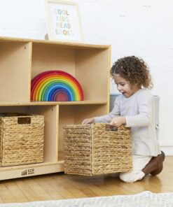 ECR4Kids 5-Compartment Mobile Storage Cabinet, 30in, Classroom Furniture, Natural Classic 36 81wYMNphyoL