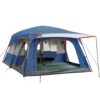 KTT Extra Large Tent 10-12 Person(B),Family Cabin Tents,2 Rooms,Straight Wall,3 Doors and 3 Windows with Mesh,Waterproof,Double Layer,Big Tent for Outdoor,Picnic,Camping,Family Gathering Dark Blue
