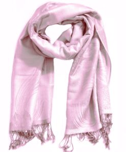 Alternative view of Sakkas Two Tone Floral Rose Reversible Pashmina Scarf Shawl Wrap Stole for Women Baby Pink / Gray
