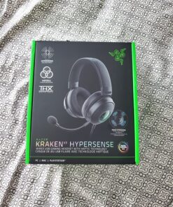 Razer Kraken V3 HyperSense Wired USB Gaming Headset w/Haptic Technology: Triforce Titanium 50mm Drivers - THX Spatial Audio - Hybrid Fabric & Leatherette Memory Foam Cushions - Detachable Mic 68 81waIvGMVQL