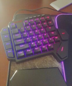 Redragon K585 DITI One-Handed RGB Mechanical Gaming Keyboard, 42 Keys Type-C Professional Gaming Keypad w/Upgraded Hot-Swappable Socket, 7 Onboard Macro Keys & Detachable Wrist Rest Blue Switch Black 55 81waZpROFKL