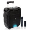 Pyle Portable Active PA Speaker System - 700W Wireless Bluetooth Compatible Battery Powered Rechargeable Outdoor Sound Speaker Karaoke Microphone Set w/ MP3 USB FM Radio AUX, DJ LED Lights PWMDJ88BT 14 81wdWVyjo5L