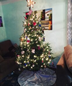 Kurt Adler 48-Inch Silver Satin with Printed Border Treeskirt 14 81wdhNCt0CL