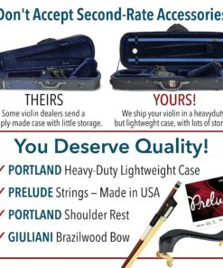 Bunnel G1 Violin Clearance Outfit - Carrying Case and Accessories Included - Solid Maple Wood and Ebony Fittings By Kennedy Violins (4/4) 4/4 14 81wfmOk4DS