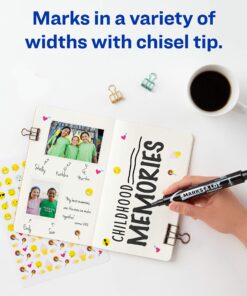 Avery Large Black Permanent Marker with Thick Chisel Tip for Calligraphy, Fabric, Desk Work, Pack of 12 (08888) 9 81wfqRau hL