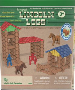 Alternative view of Lincoln Logs Centennial Edition Tin Amazon Exclusive-150+ Pieces-Real Wood-Ages 3+-Best Retro Building Gift Set for Boys/Girls-Creative Construction Engineering-Top Blocks Kit-Preschool Education Toy