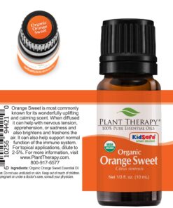 Plant Therapy Sweet Orange Organic Essential Oil 100% Pure, USDA Certified Organic, Undiluted, Natural Aromatherapy, Therapeutic Grade 10 mL (1/3 oz) 13 81wh3QTHzL