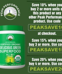 Peak Performance Organic Greens Superfood Powder. Best Tasting Super Greens Powder with 25+ Organic Ingredients for Max Energy and Athletic Performance. Vegan Keto Green Juice Daily Drink Original Greens 28 81whtJu0SqL